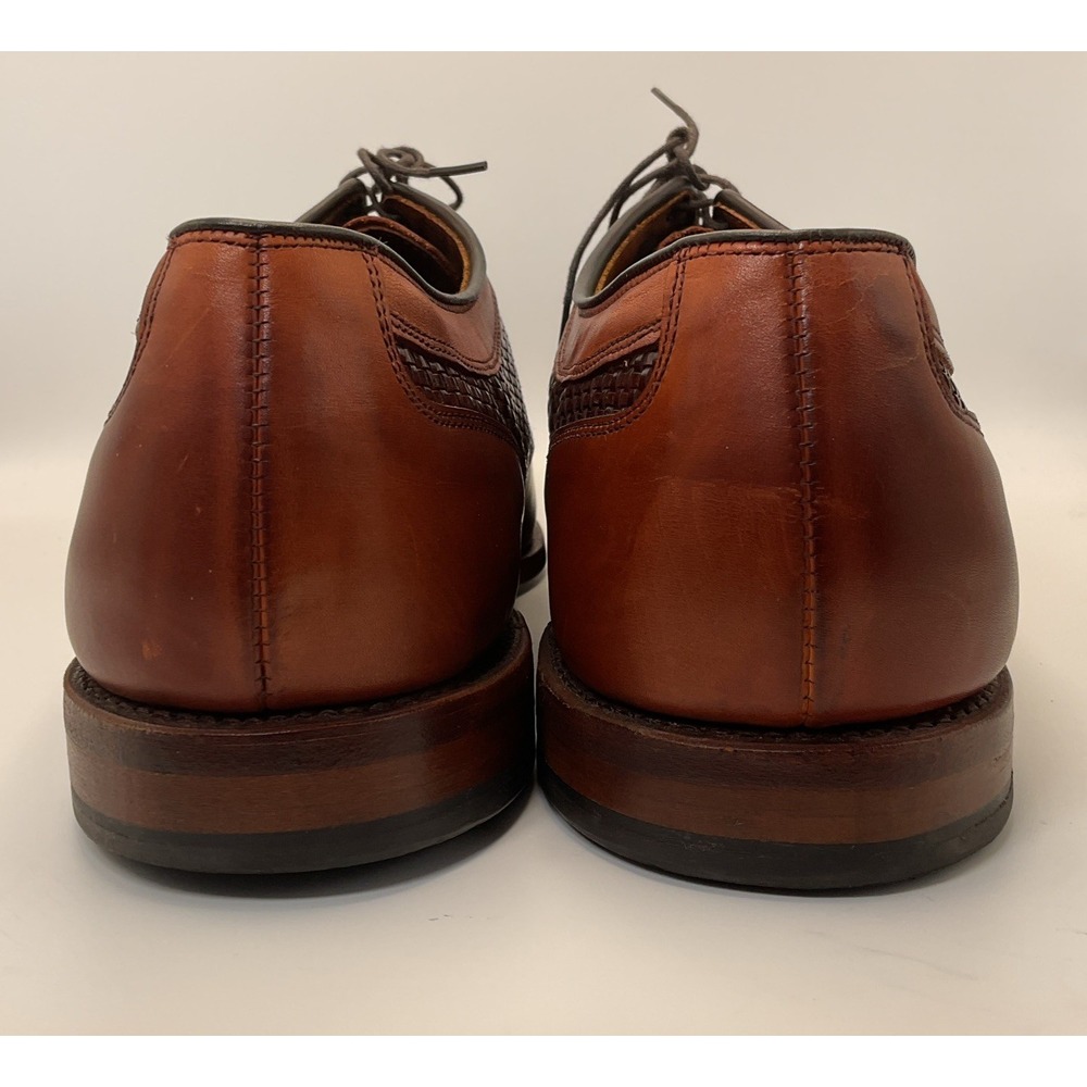 Allen Edmonds Winhall Cap Toe Oxford Mens Size 14 E Brown USA Woven Leather - Picture 6 of 9